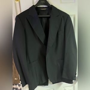 BROOKS BROTHERS SIZE 39 Reg BLACK 1 BUTTON WOOL TUXEDO JACKET